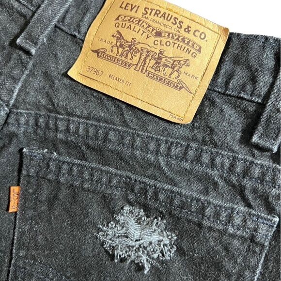 Levi’s vintage Jean shorts cut off black Orange tag size 7 - Picture 8 of 15